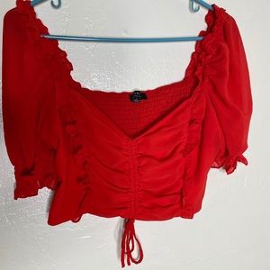 Red crop top